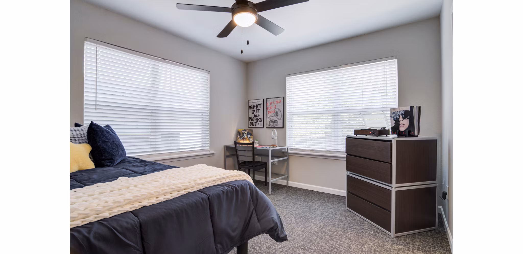 bedroom at The Blake Apartments
