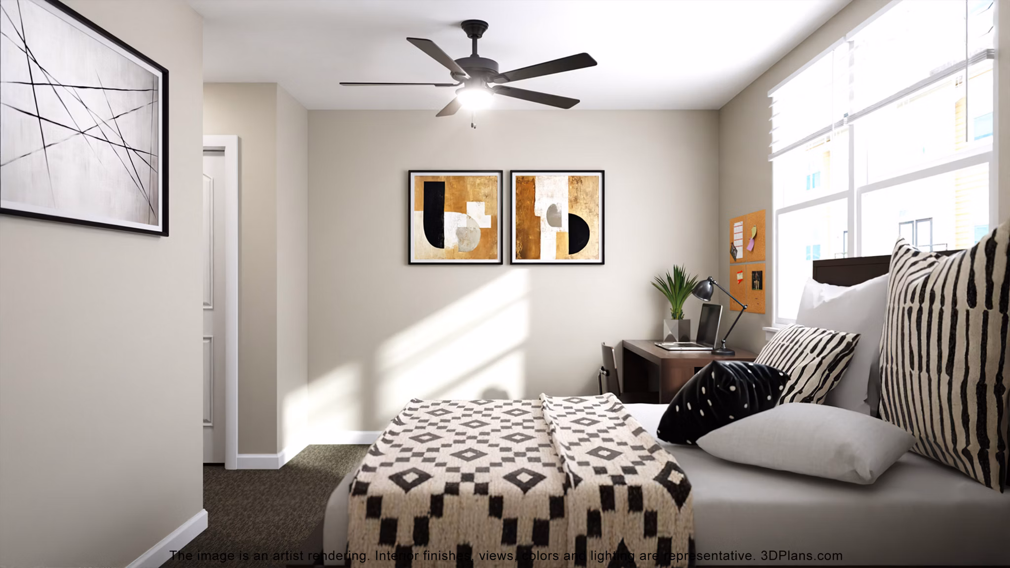 bedroom at The Blake Apartments