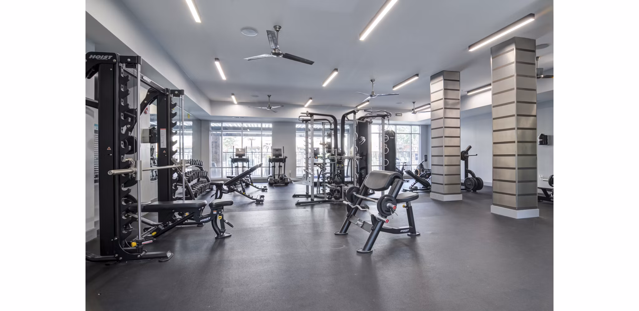 fitness center at The Blake Apartments