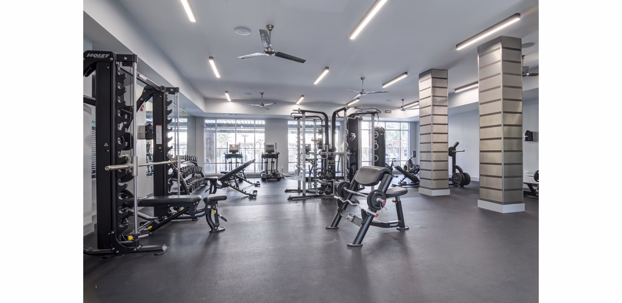 fitness center at The Blake Apartments