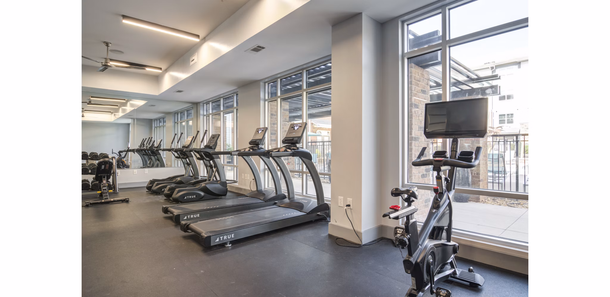 fitness center at The Blake Apartments