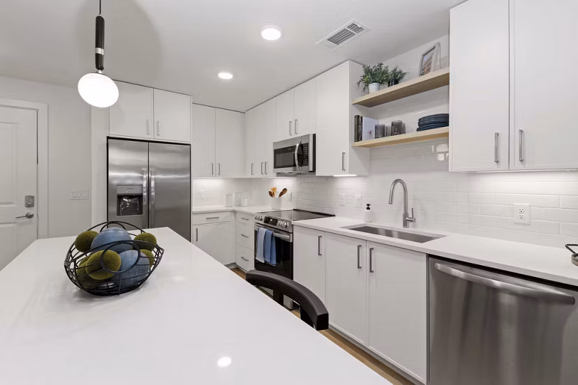 kitchen at Alexan LoSo Apartments 