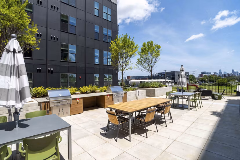 patio at Alexan LoSo Apartments