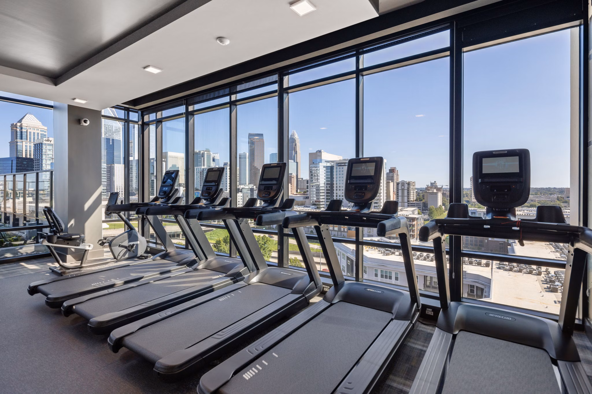 fitness center at Overlook at Radius Dilworth Apartments