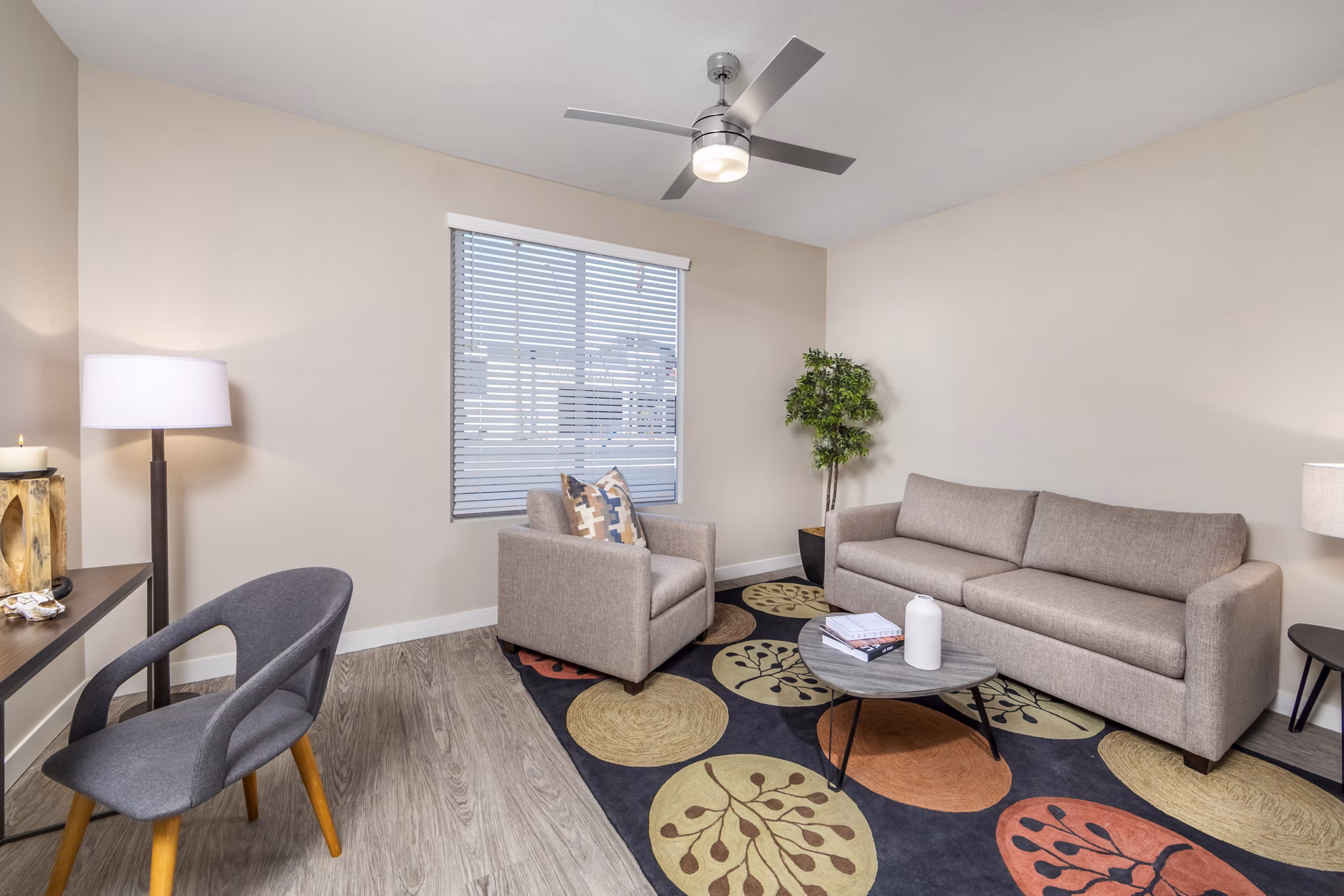 living room and home office at Birchway Tropicana Apartments