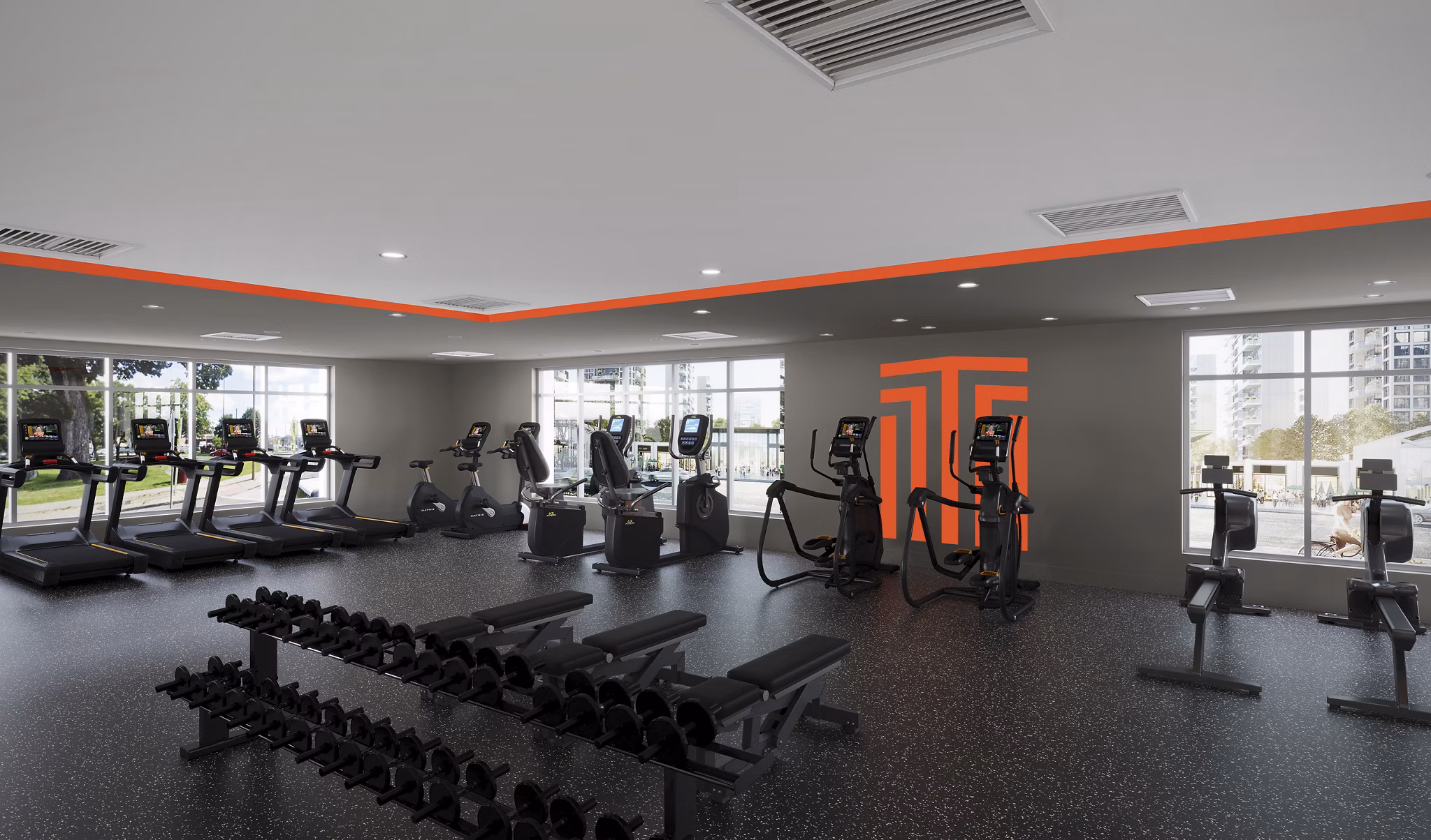 fitness center at Tower701 Apartments 