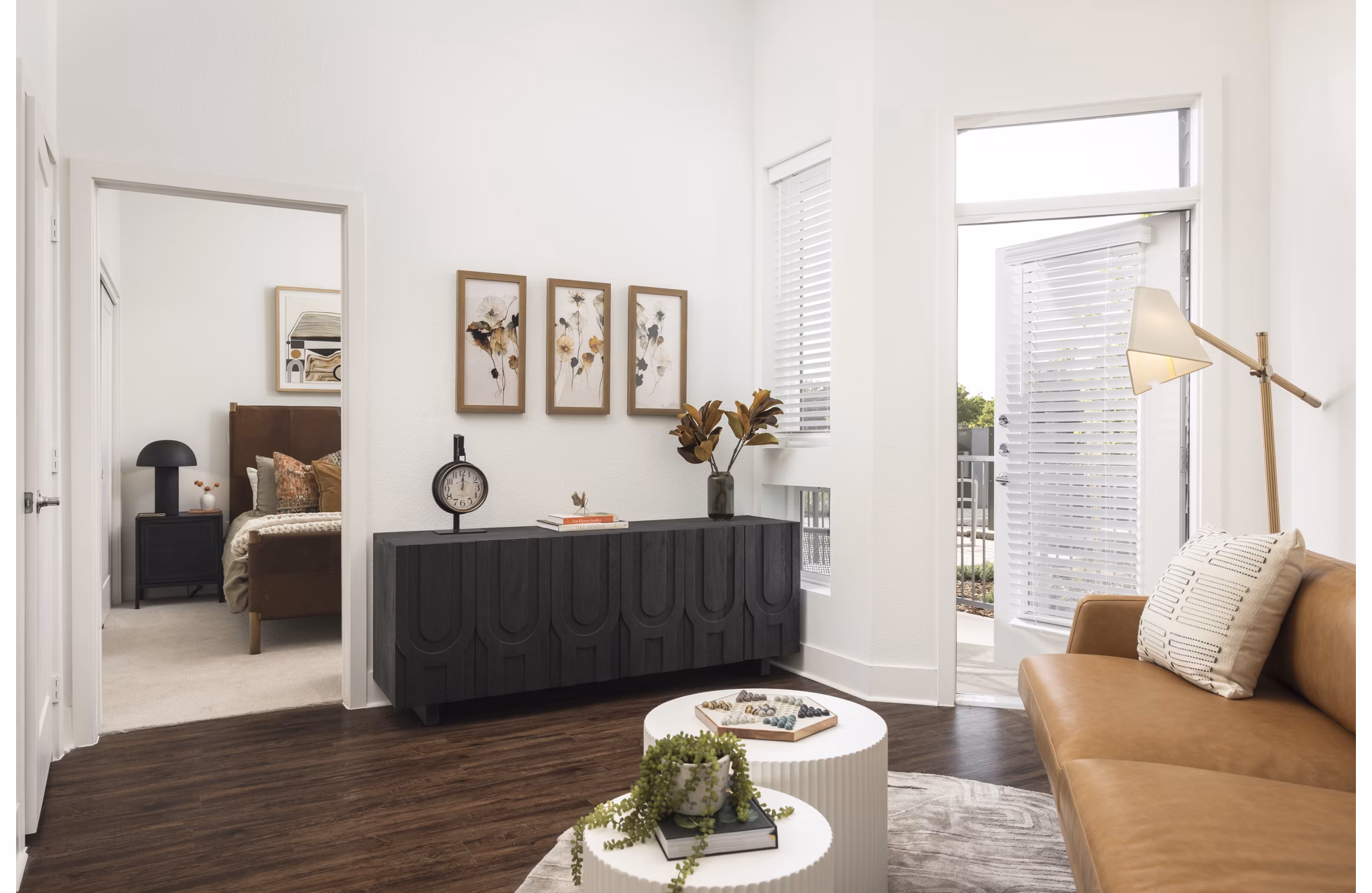 living room at RYE Central Park Apartments