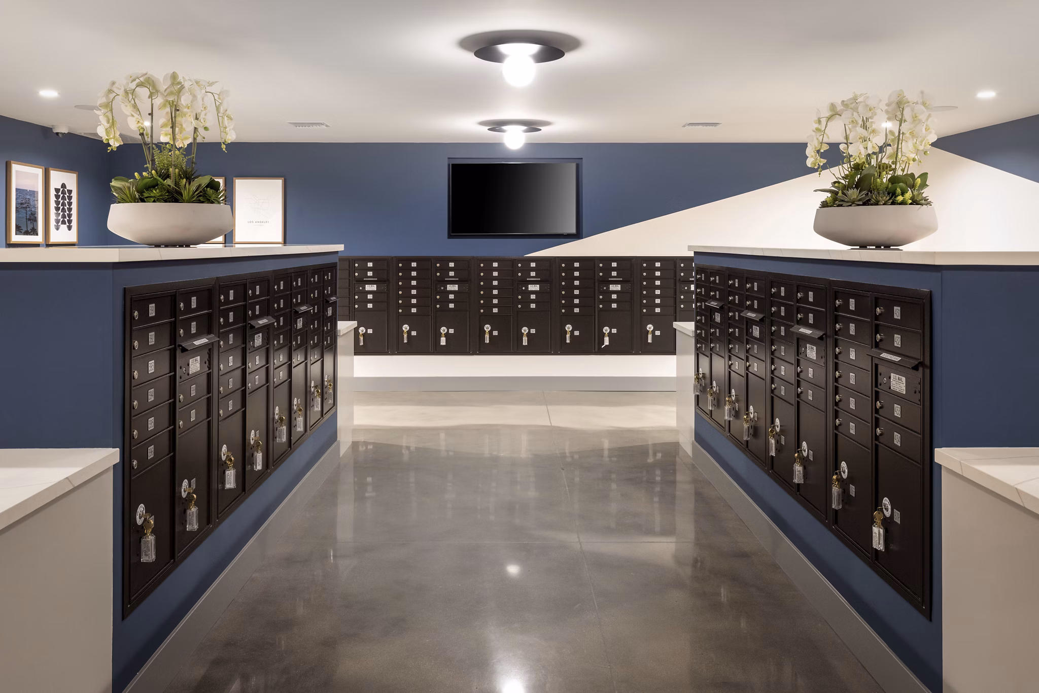 mail room at Alexan NoHo West Apartments