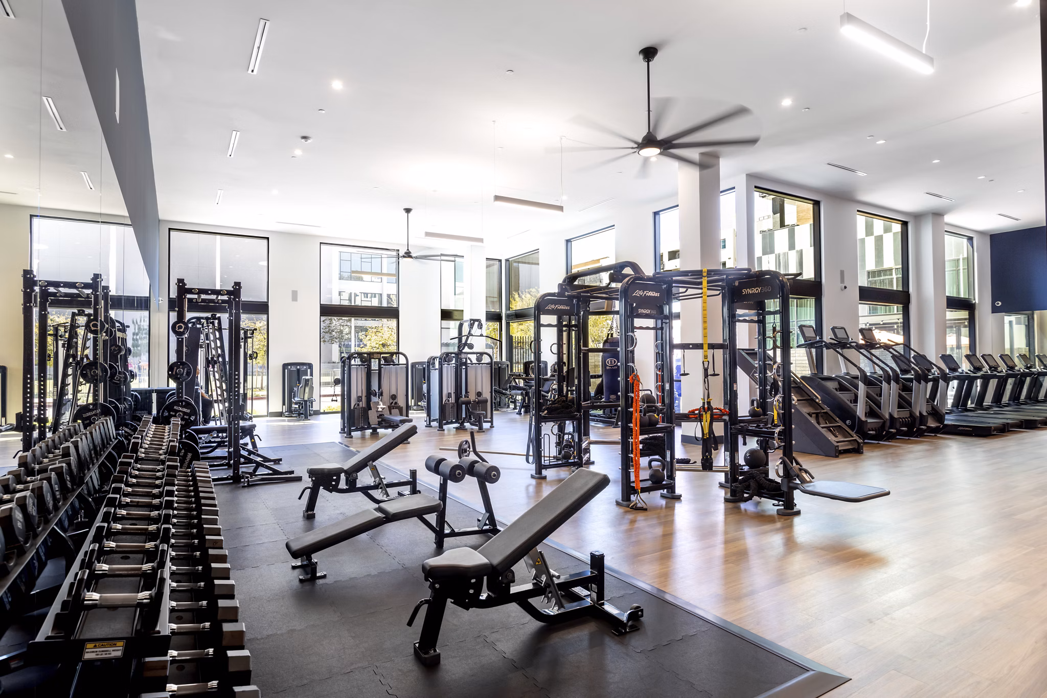 fitness center at Alexan NoHo West Apartments