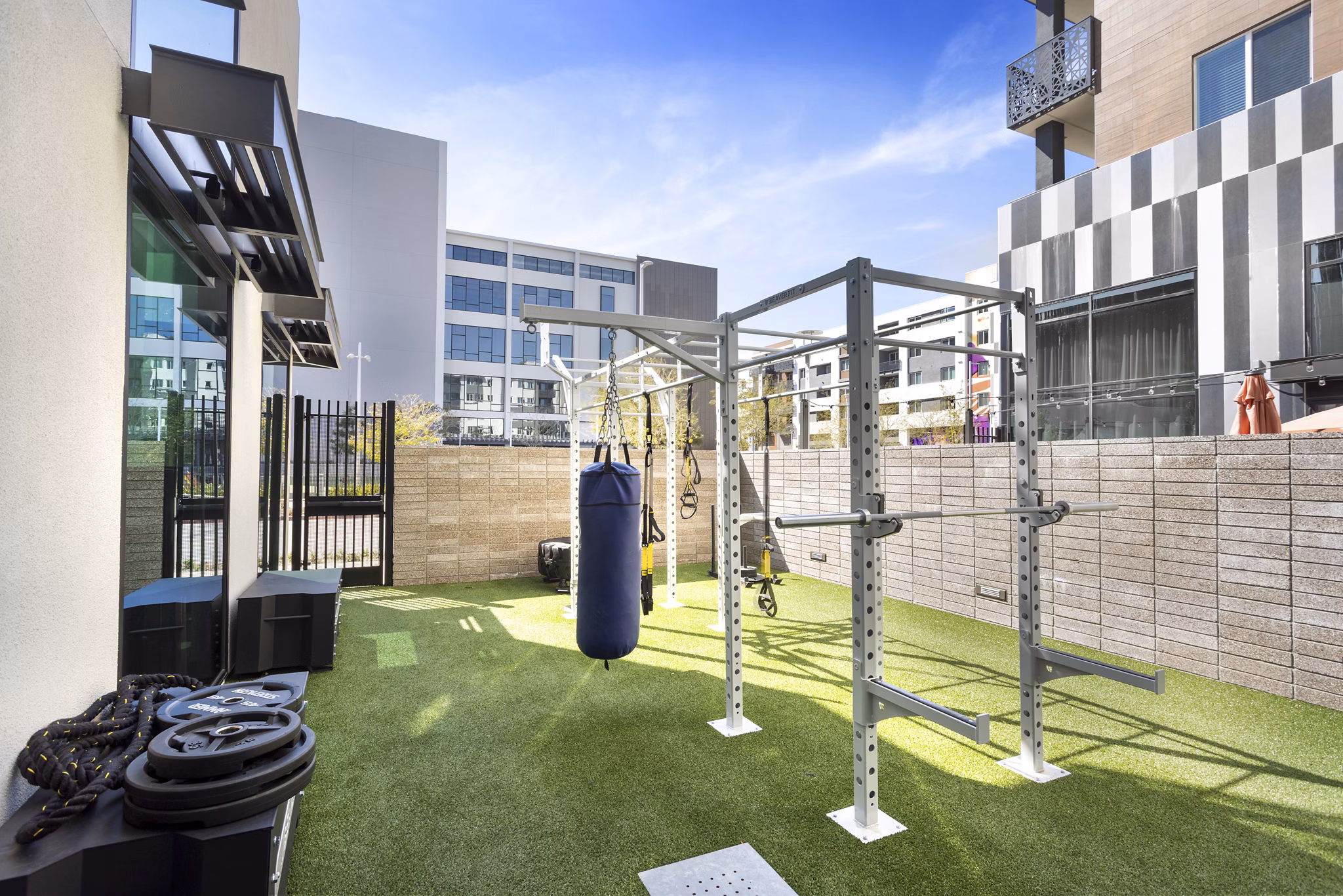 fitness center at Alexan NoHo West Apartments