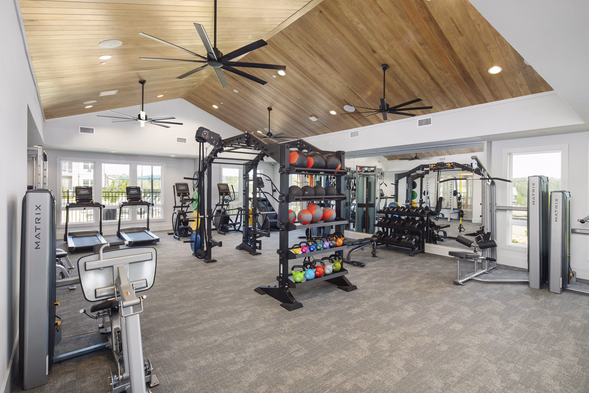 fitness center at Render Stockbridge Apartments 