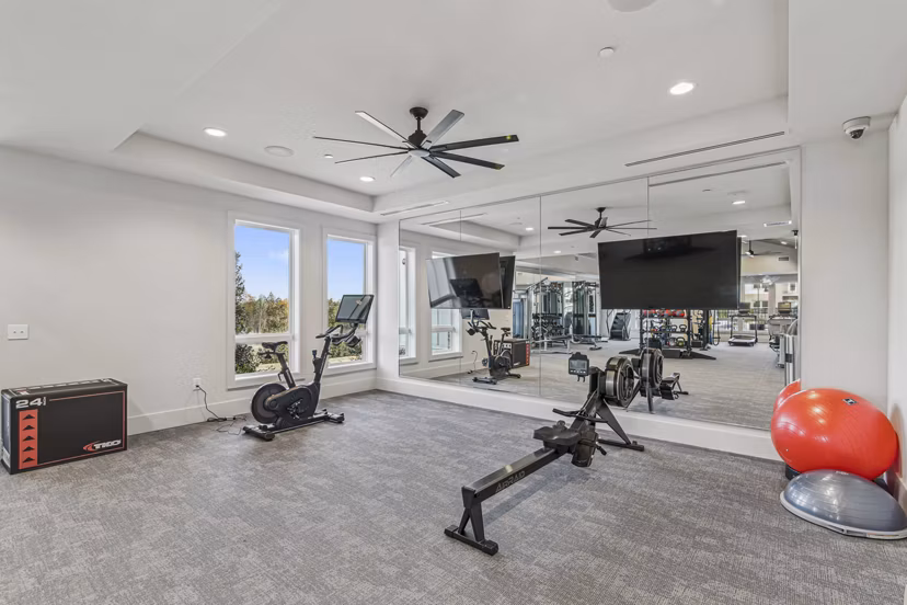 fitness center at Render Stockbridge Apartments 