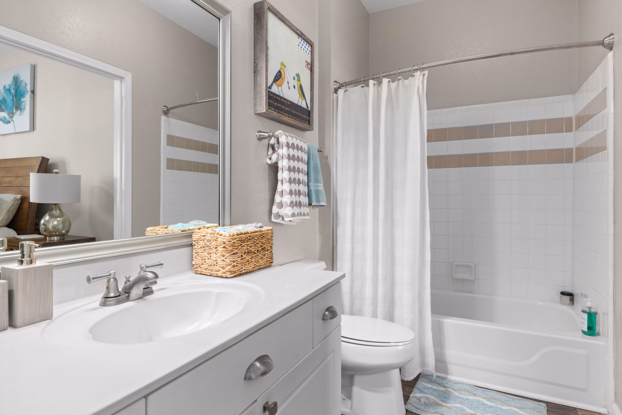 bathroom at The Lex at Brier Creek Apartments 