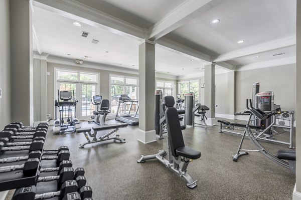 fitness center at The Lex at Brier Creek Apartments