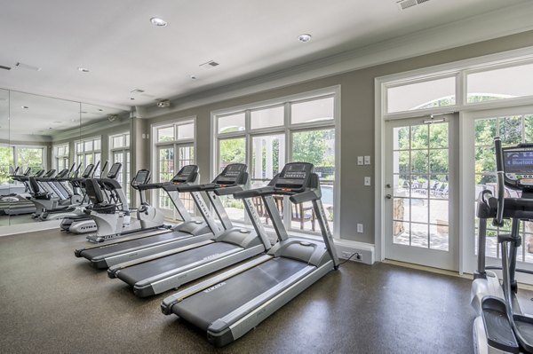 fitness center at The Lex at Brier Creek Apartments