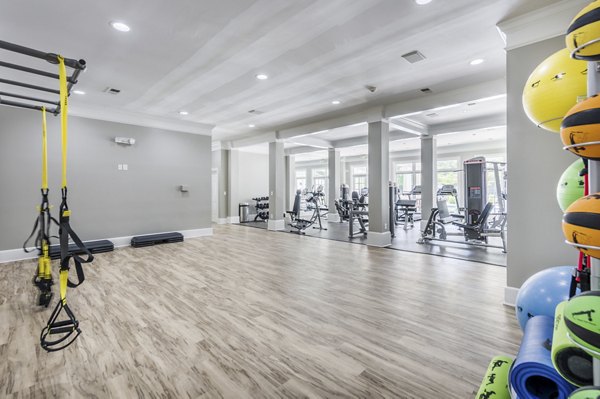 fitness center at The Lex at Brier Creek Apartments