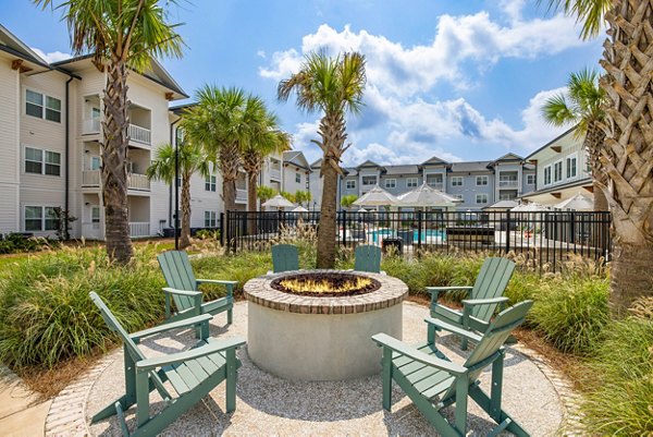 fire pit/patio at The Duke of Charleston Apartments