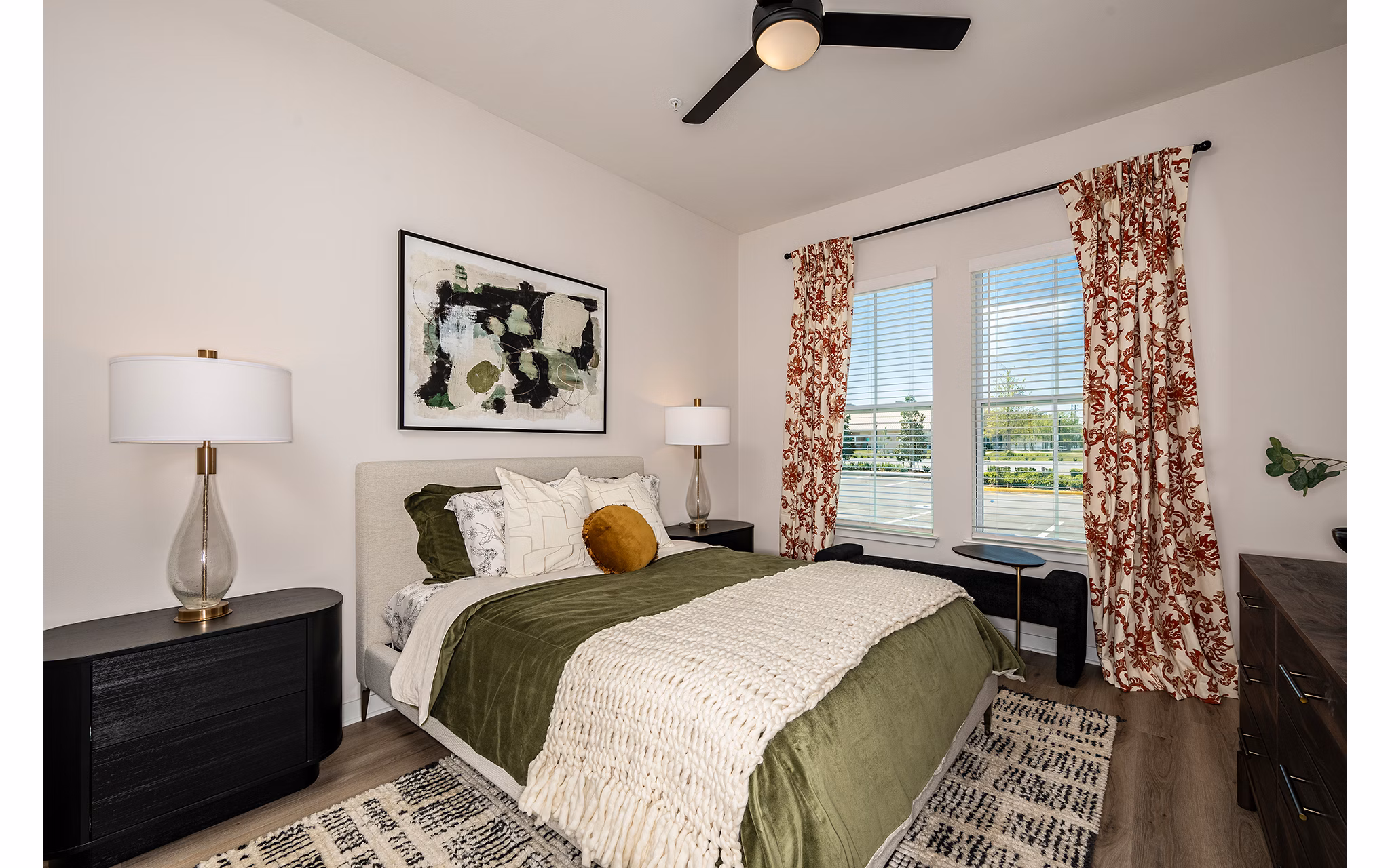 bedroom at The Allen Apartments