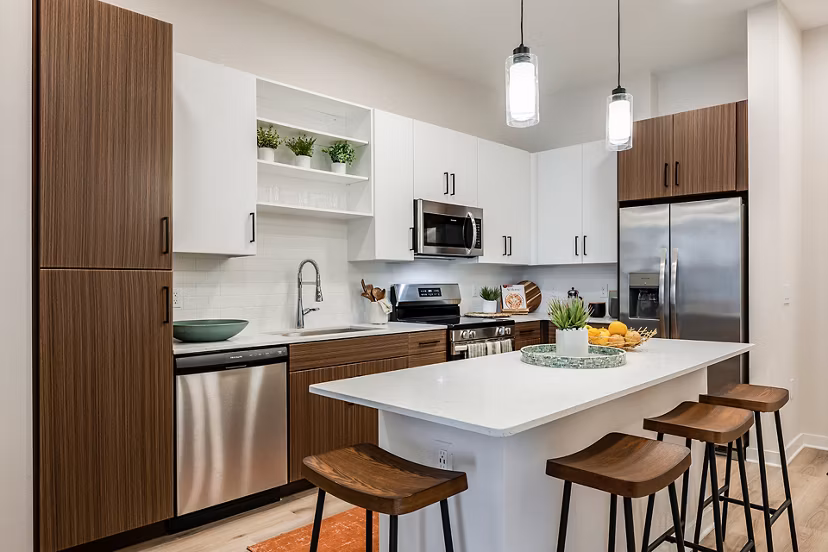 kitchen at The Allen Apartments