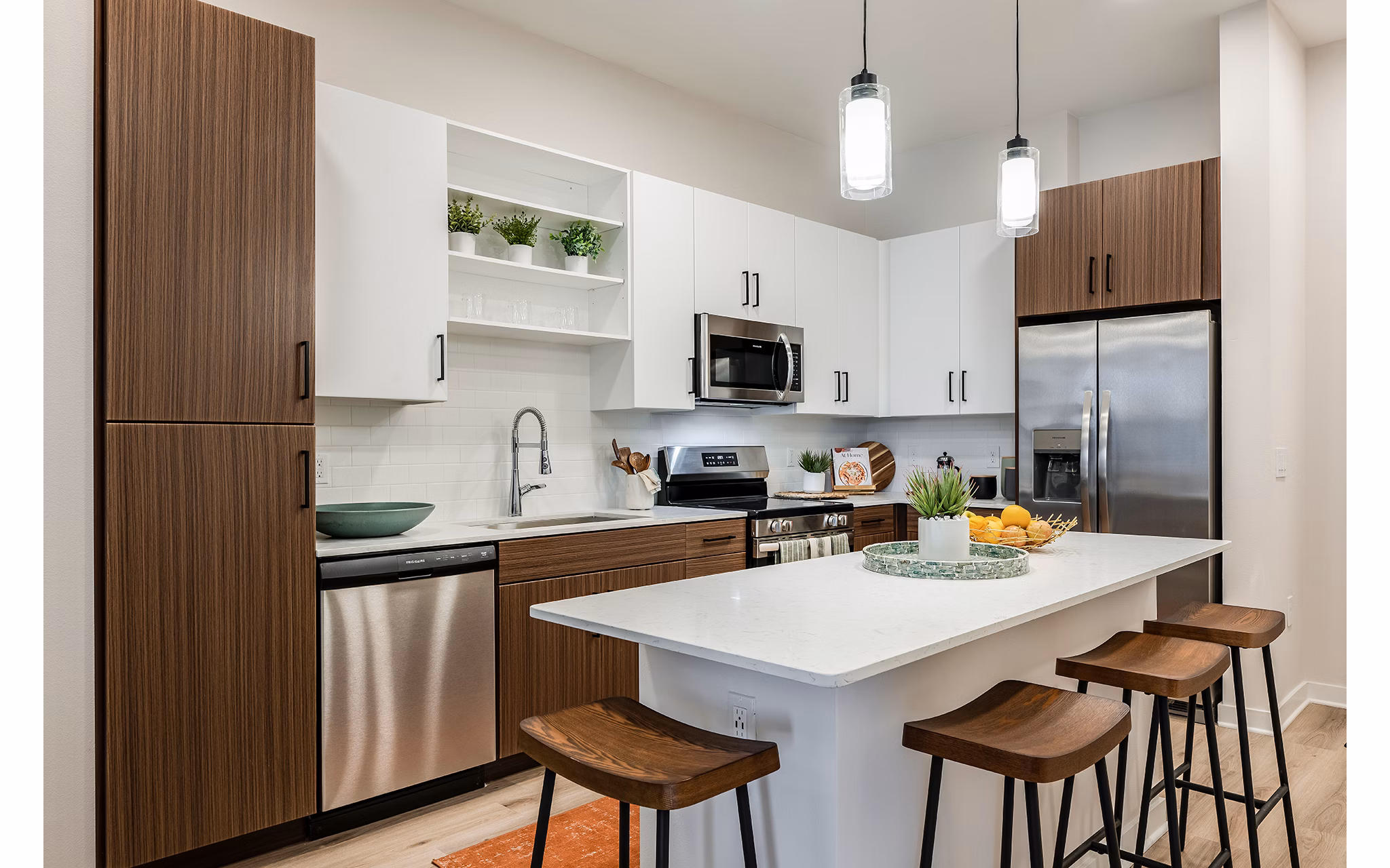 kitchen at The Allen Apartments
