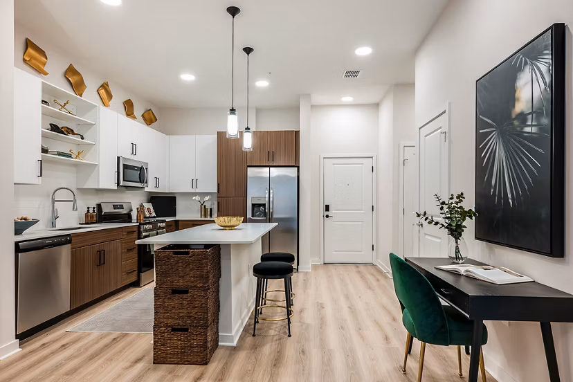 kitchen at The Allen Apartments