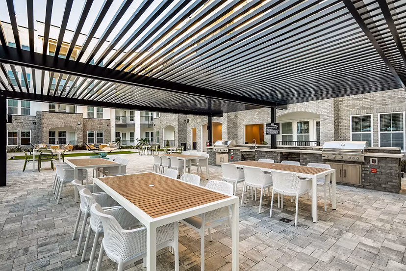 grill area at The Allen Apartments