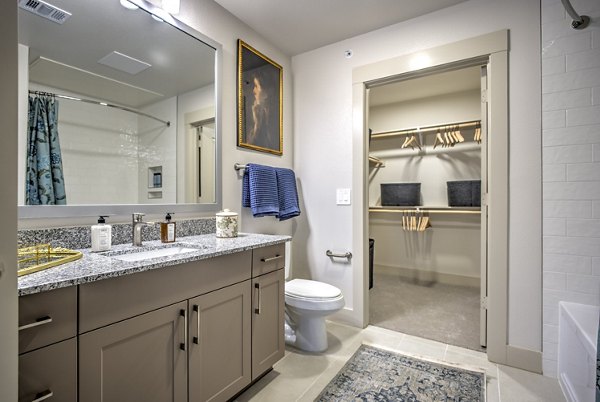 bathroom at Alexan at the Galleria Apartments