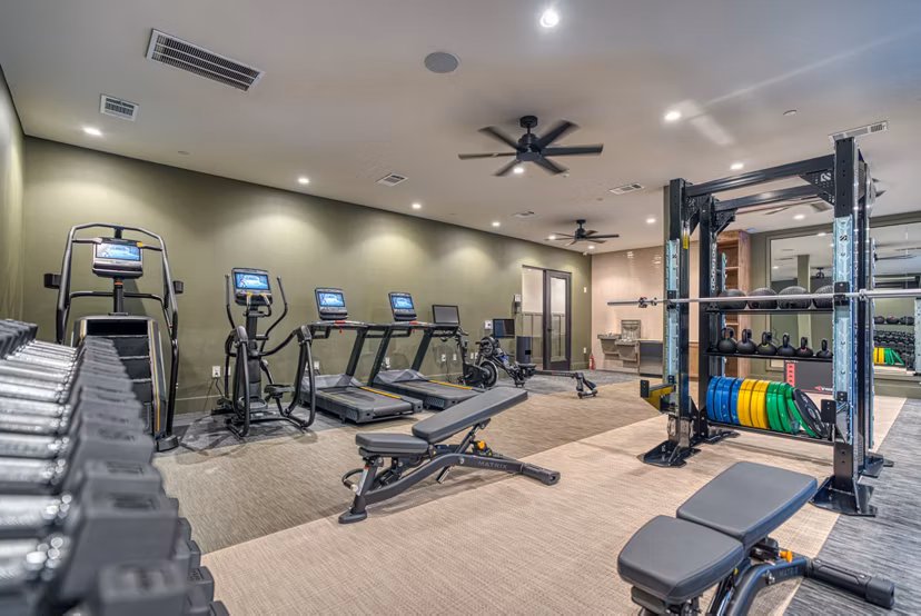 fitness center at Alexan at the Galleria Apartments