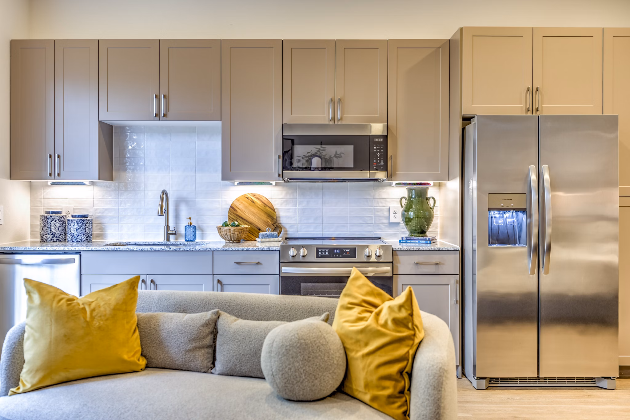 kitchen at Alexan at the Galleria Apartments