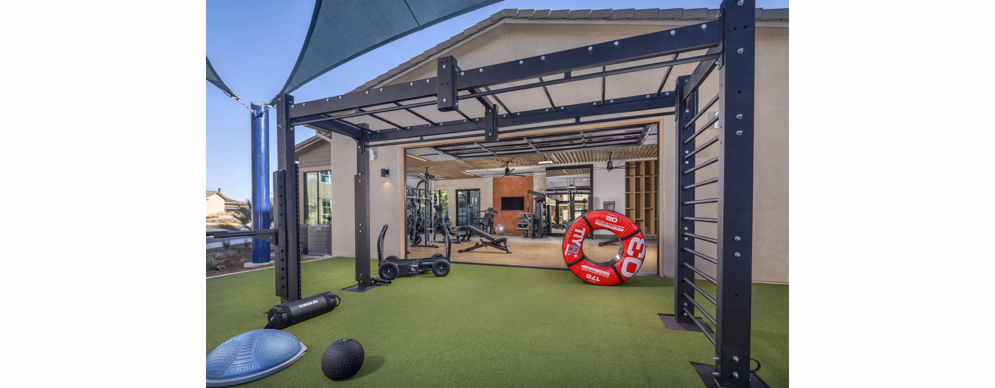 fitness center at The Croft Apartments