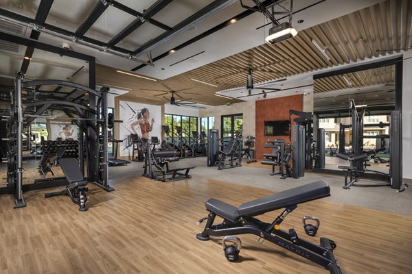 fitness center at The Croft Apartments