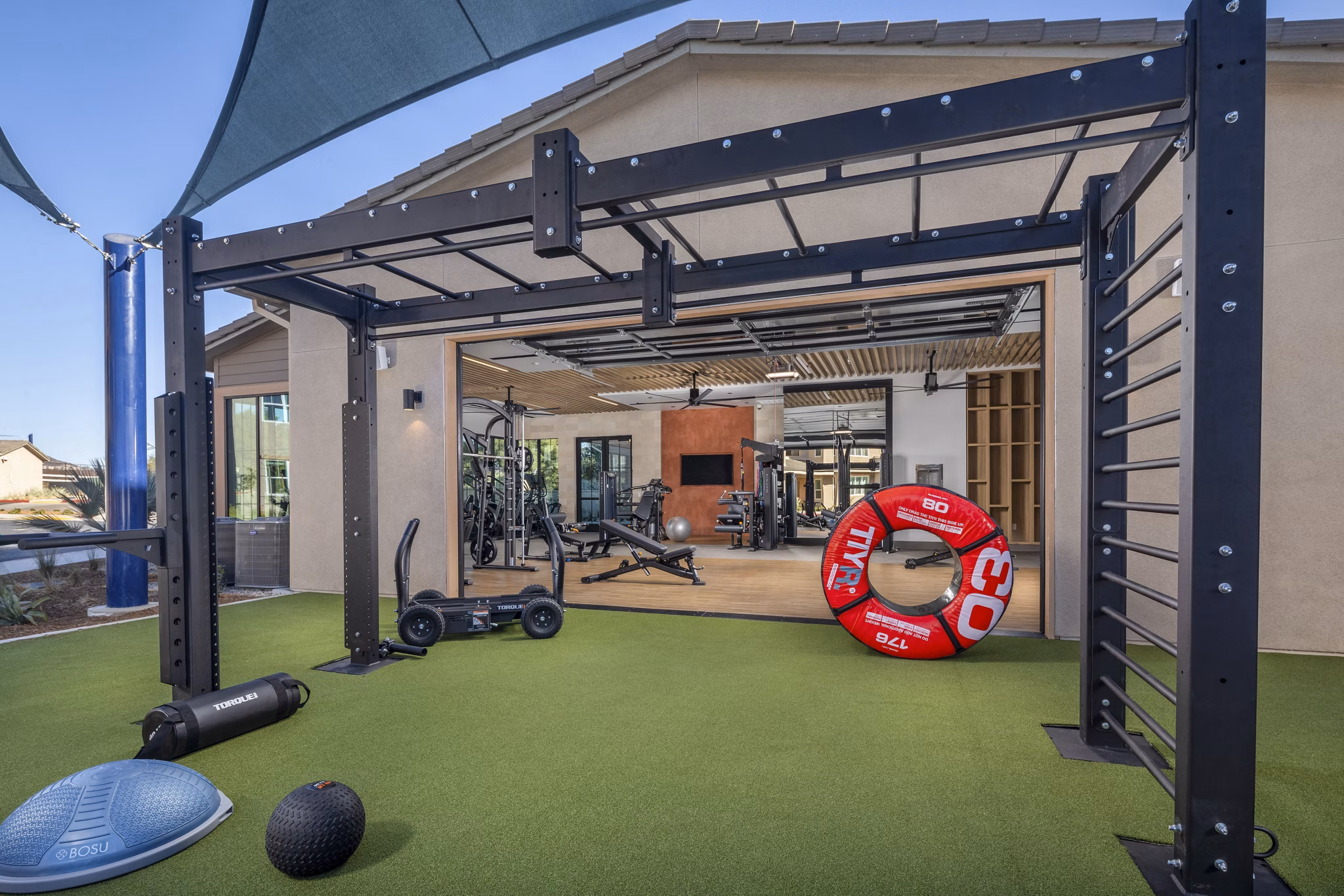 fitness center at The Croft Apartments 