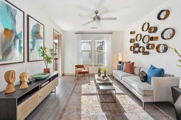 living room at The Charles Denver West Apartments