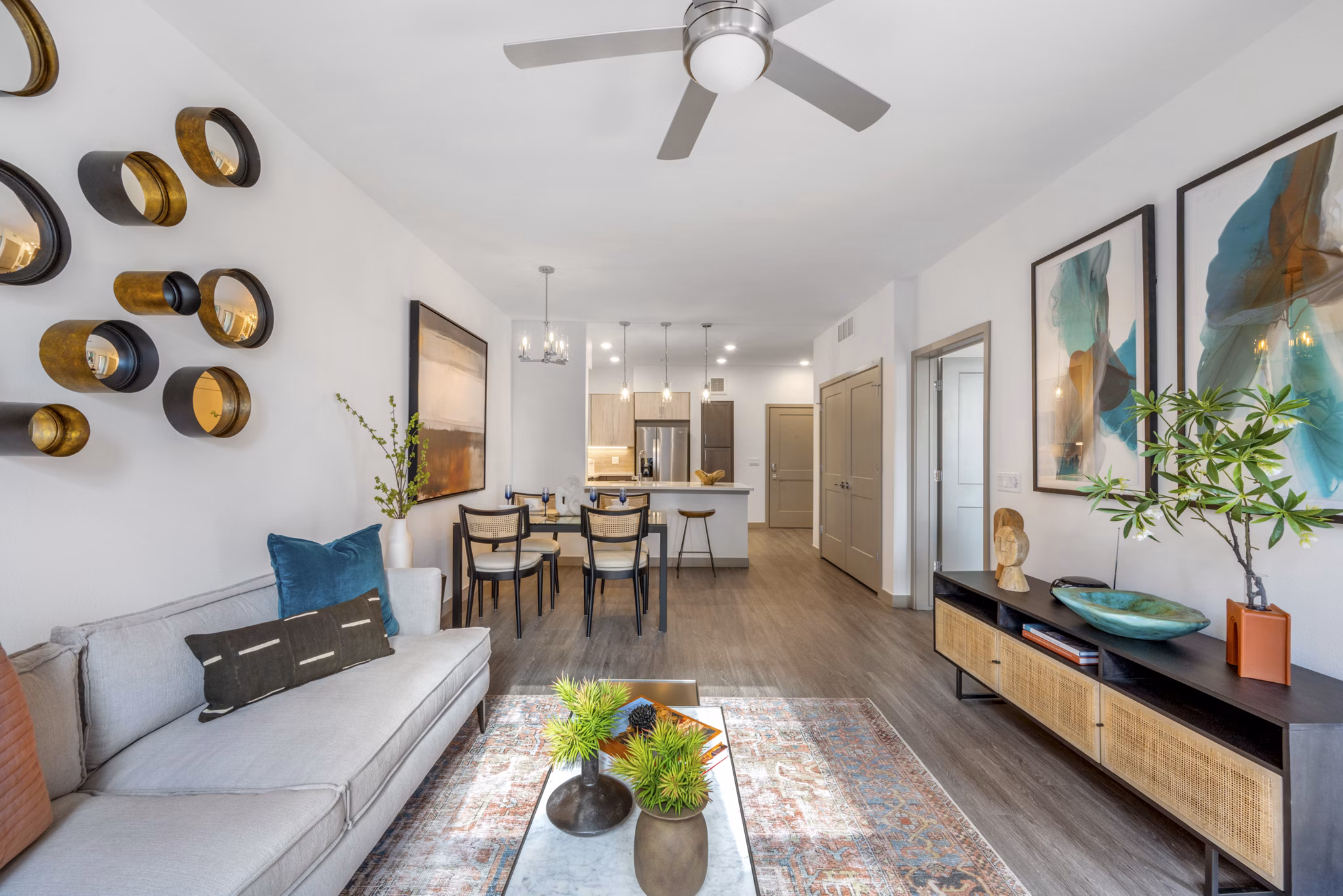 living room at The Charles Denver West Apartments