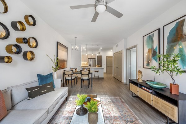 living room at The Charles Denver West Apartments