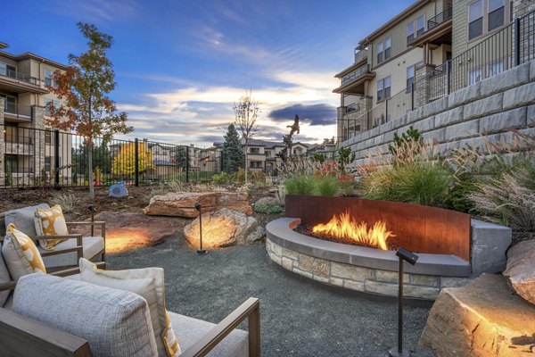 fire pit at The Charles Denver West Apartments