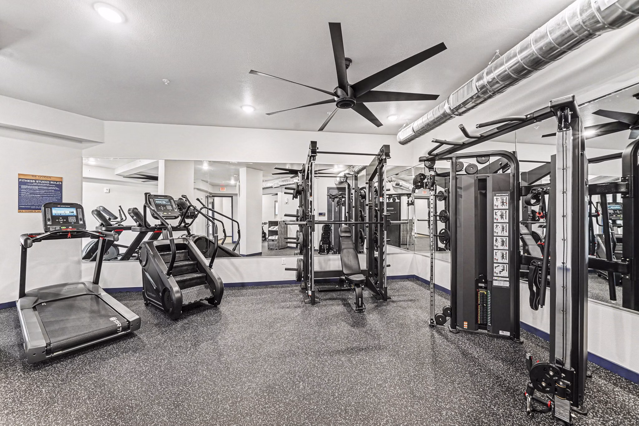 fitness center at The Madison at Stetson Hills Apartments