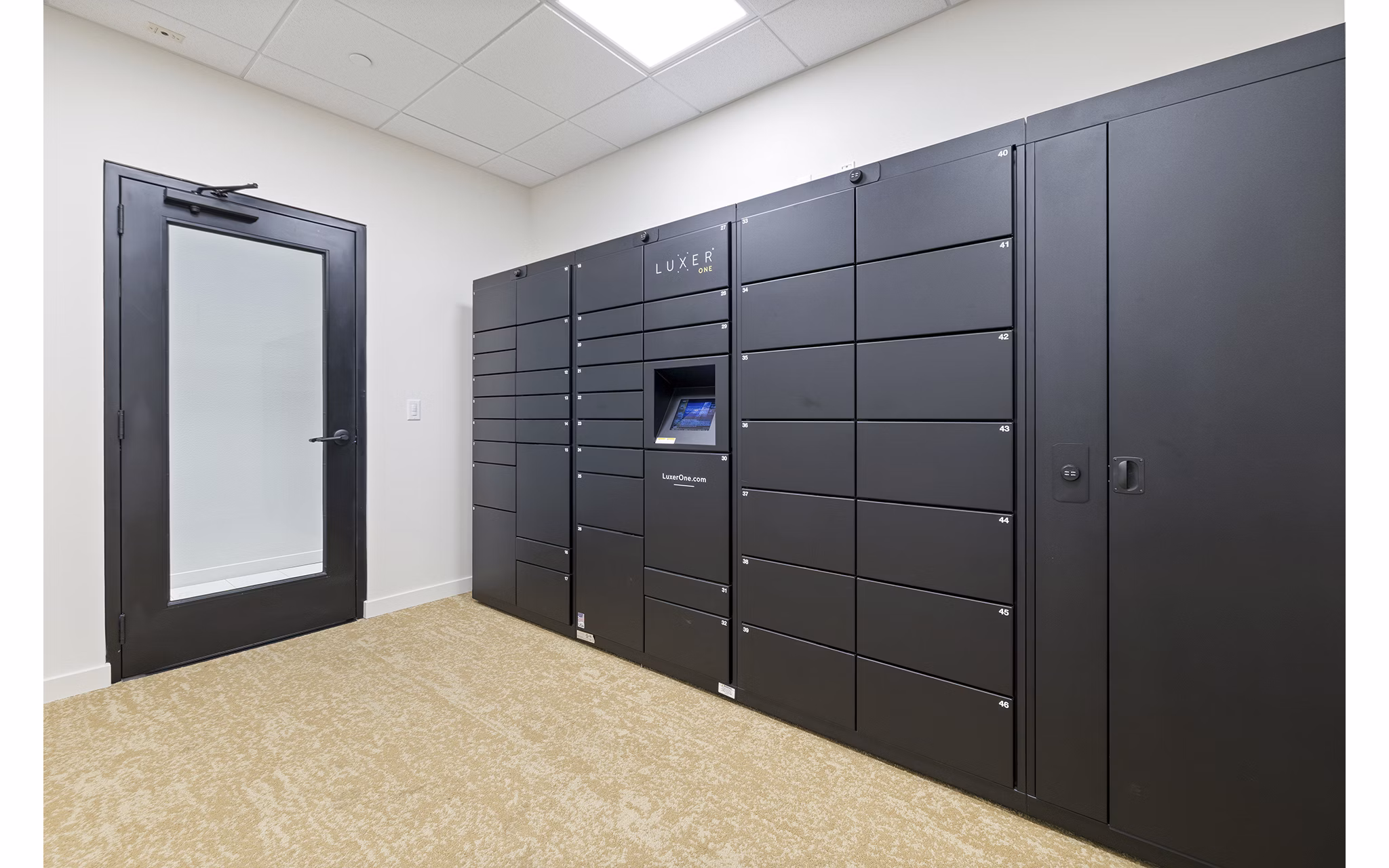 mail room at Avenue 34 Apartments