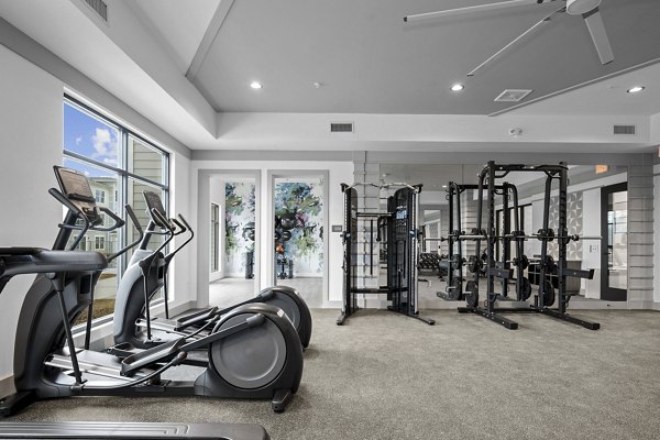 fitness center at Charlotte Exchange Apartments 