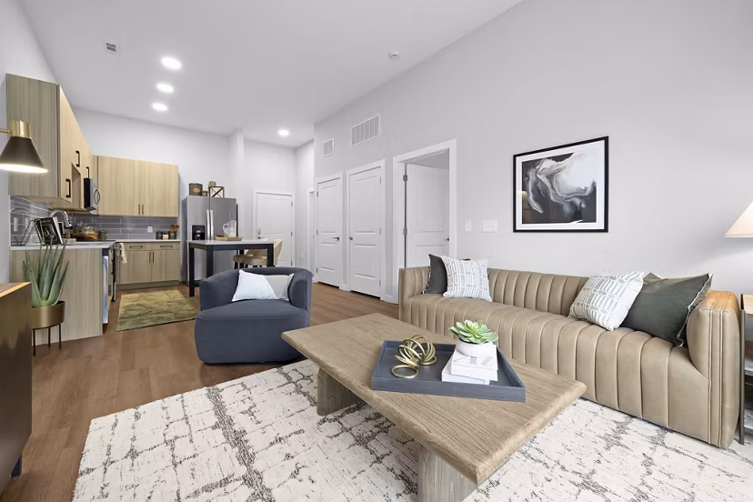 living room at Charlotte Exchange Apartments 