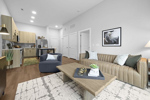 living room at Charlotte Exchange Apartments 