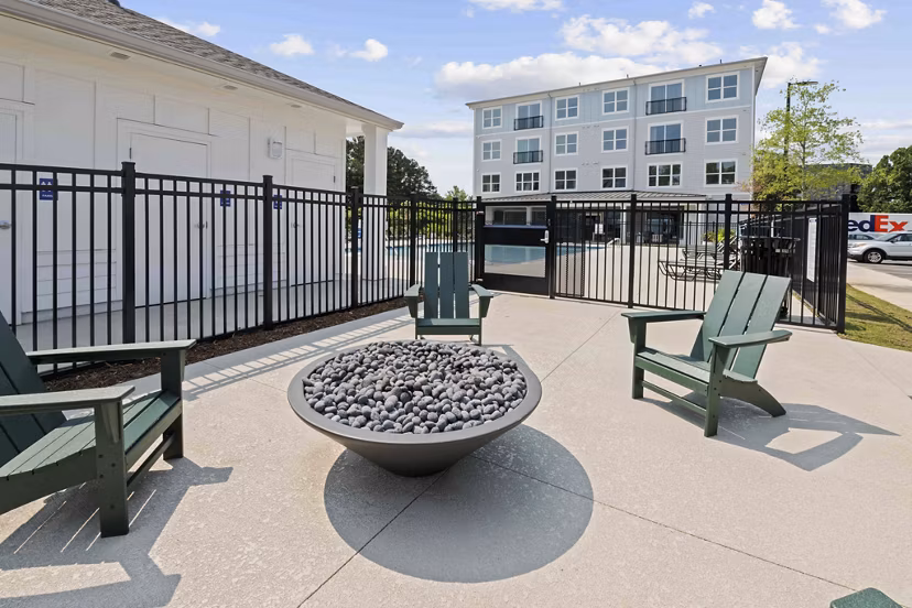 patio at Charlotte Exchange Apartments