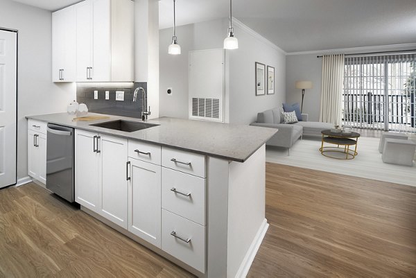 kitchen at Riverwood at New Canaan Apartments