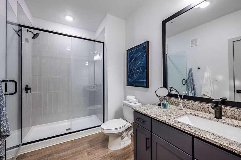 bathroom at The Darley Apartments 