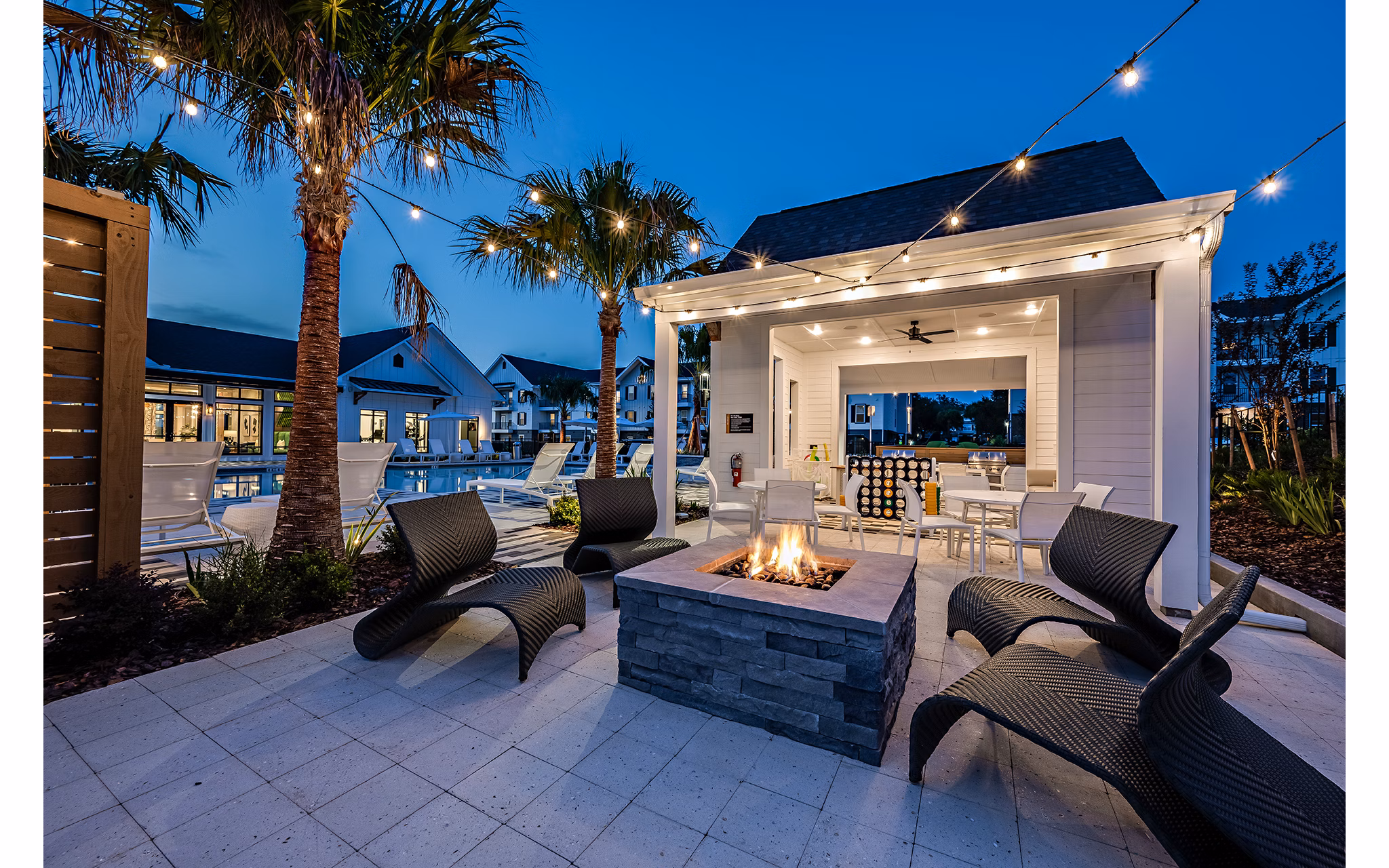 fire pit/patio at The Darley Apartments