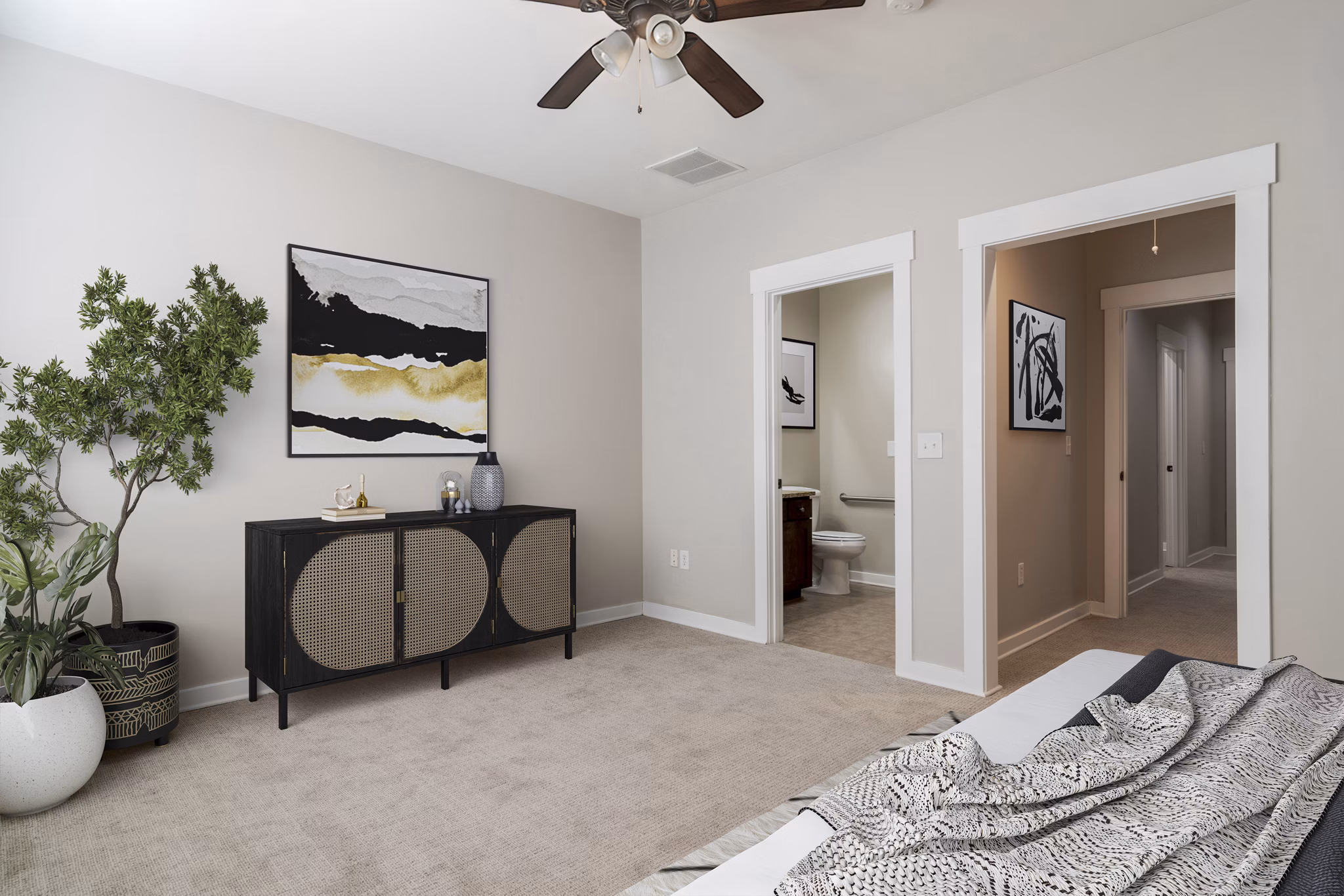 bedroom at King's Reserve Suwanee Apartments
