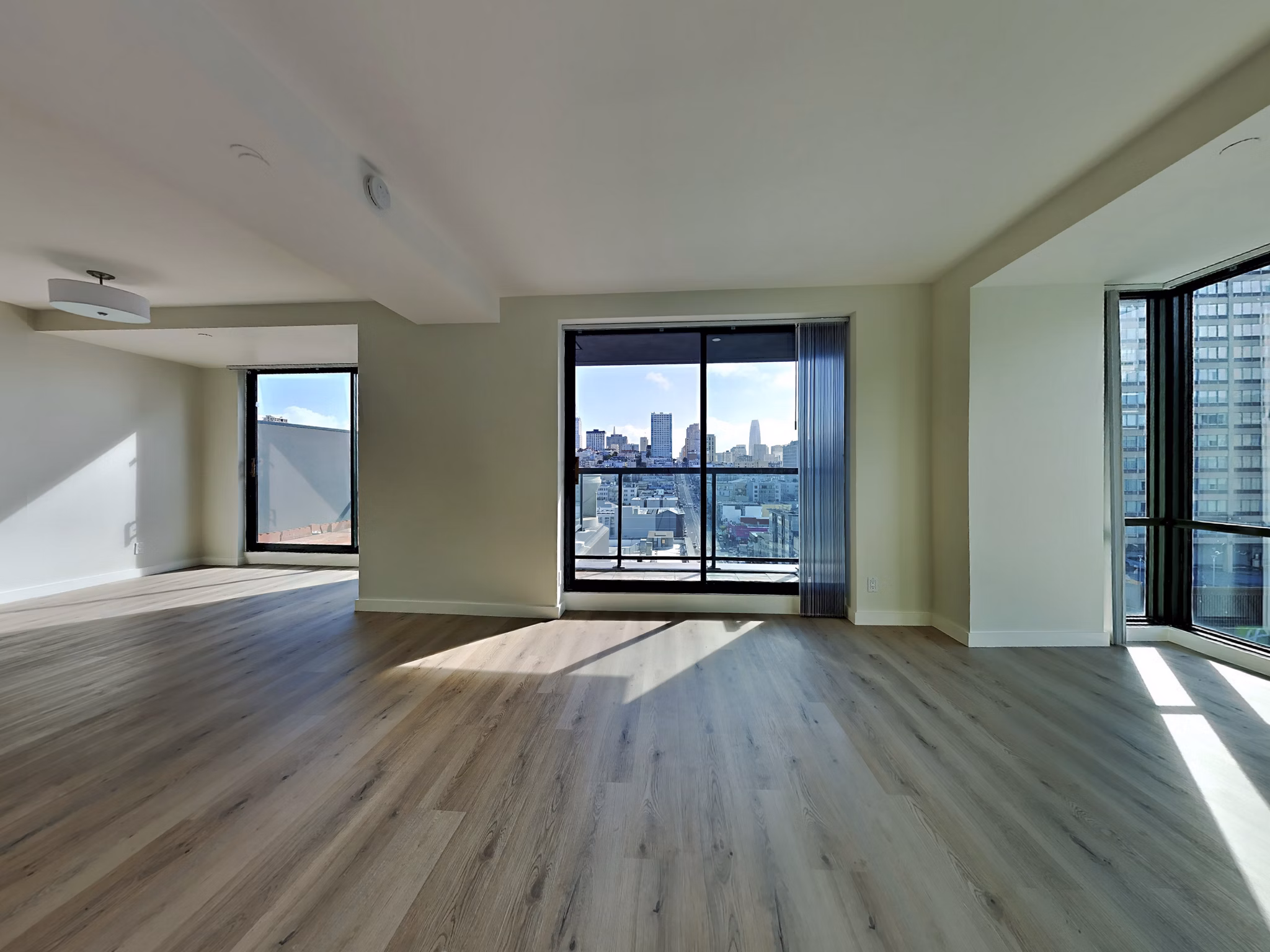 living room at 1700 California Street Apartments