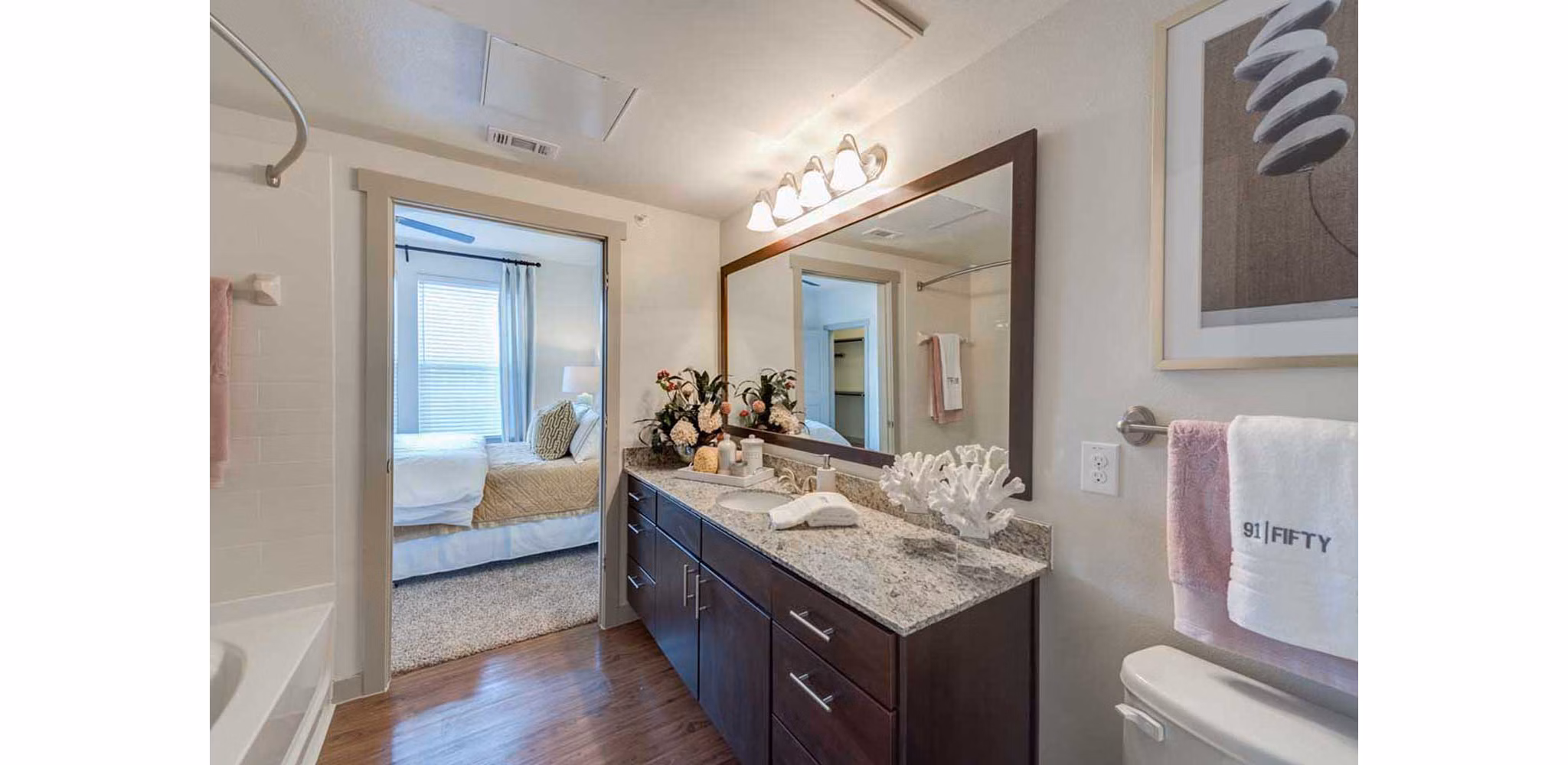 bathroom at 91Fifty Apartments
