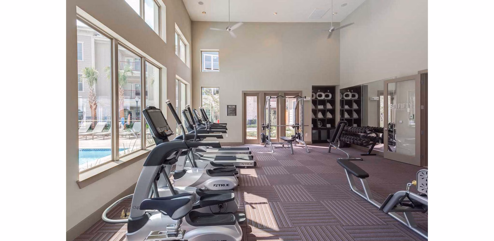 fitness center at 91Fifty Apartments
