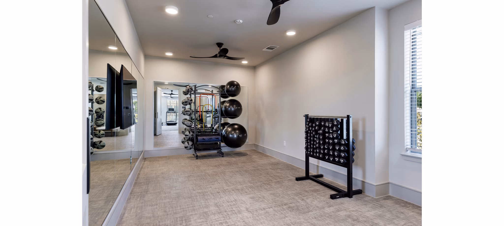 fitness center at The Luxe at Lewisville Apartments